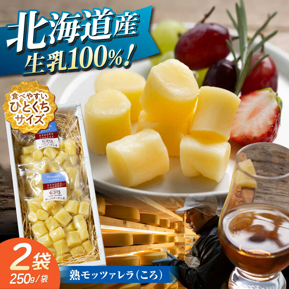 【ふるさと納税】北海道 熟モッツァレラ（ころ）250g×2袋《足寄町》【合同会社あしょろチーズ工房】 北海道産 十勝チーズ モッツァレラチーズ 乳製品 生乳 加工品 熟成 濃厚 おつまみ 冷蔵 十勝 あしょろ[BEAU002]