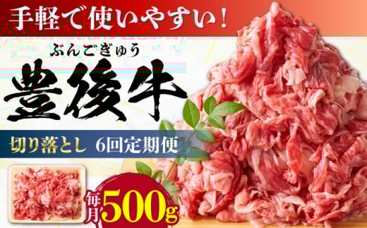 【全6回定期便】【使いやすい！】 おおいた豊後牛 牛肉 切り落とし 500g 日田市 / 株式会社MEAT PLUS　肉 牛肉 和牛 [AREI042]