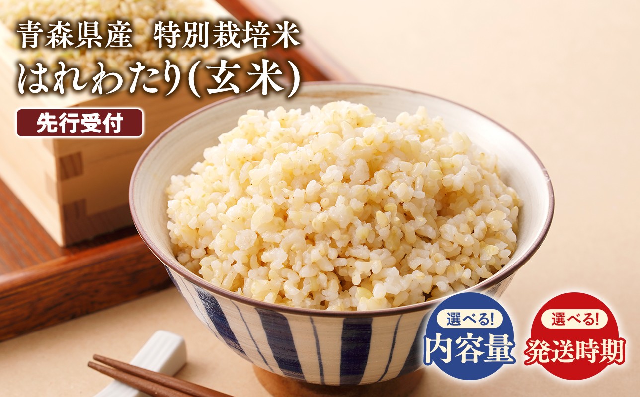 
                  ≪選べる内容量／配送月≫　特別栽培米 はれわたり玄米5kg 10kg 30kg　先行予約 米 お米 玄米 青森県産 産地直送 おにぎり 朝ご飯 冷めてもおいしい ご飯  コメ こめ 白米 ごはん ブランド米 特A 特A米 お取り寄せ グルメ
                