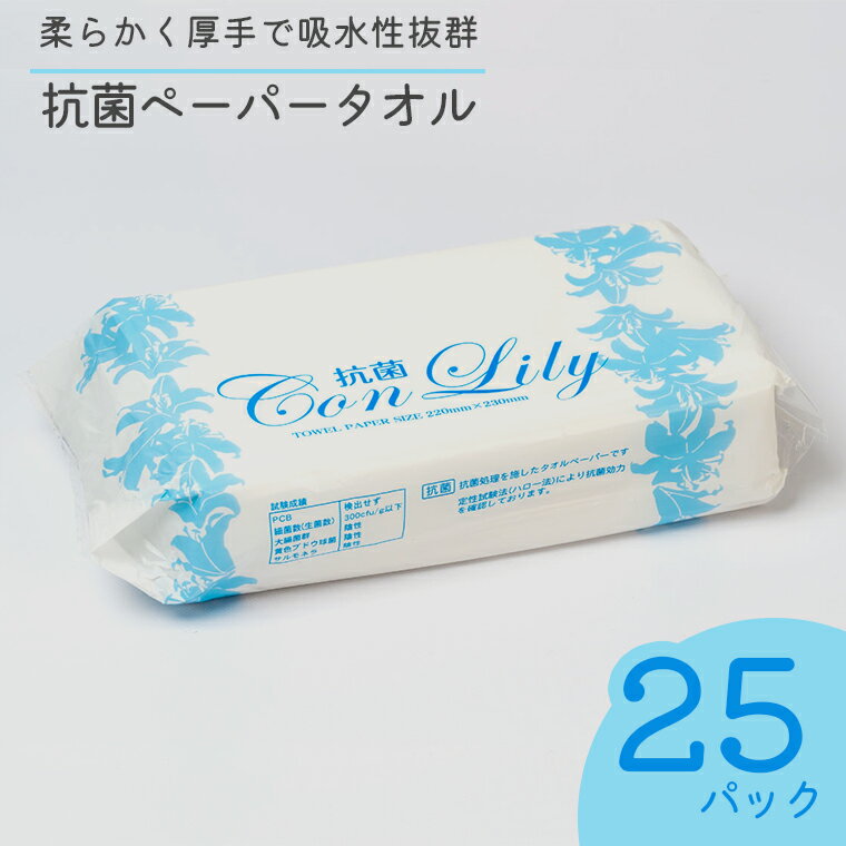【ふるさと納税】ペーパータオル 抗菌こんりりー 200枚×25パック ソフトタイプ 抗菌 再生紙100％ ハンドタオル 安心 安全 漂白剤不使用 生活用品 生活雑貨 リサイクル SDGs 日用品 紺屋製紙 静岡県 富士市 (b1594)