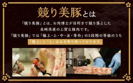 【全12回定期便】長崎県産「競り美豚」ロース 切り落とし 1.5kg ／ 競美豚 競り美豚 ロース 切り落とし 切落し きりおとし 肉 お肉 豚肉 豚 国産 しゃぶしゃぶ 肉のマルシン 長崎県 長崎市