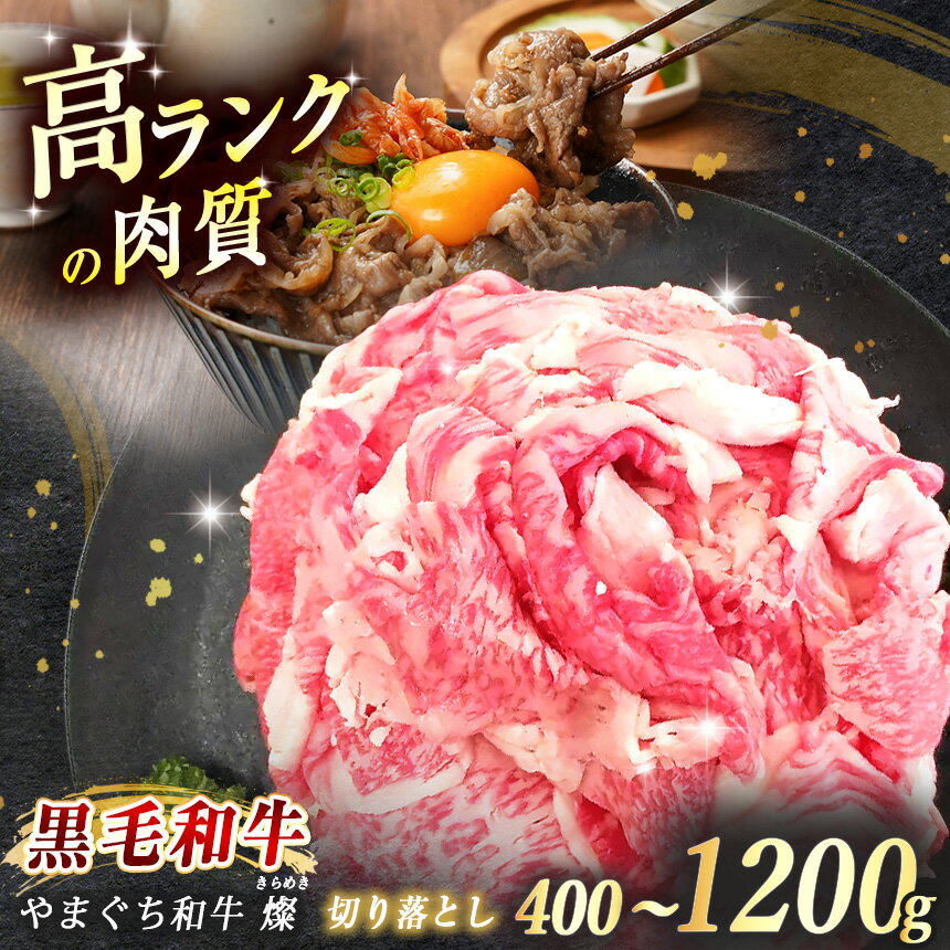 【ふるさと納税】 数量限定！選べる 極上牛肉 やまぐち和牛 燦 ( きらめき ) 切り落とし 400g / 800g / 1200g ｜ 山口 県 美祢市 牛肉 ブランド牛 黒毛和牛 切り落とし 牛 肉 お肉 にく