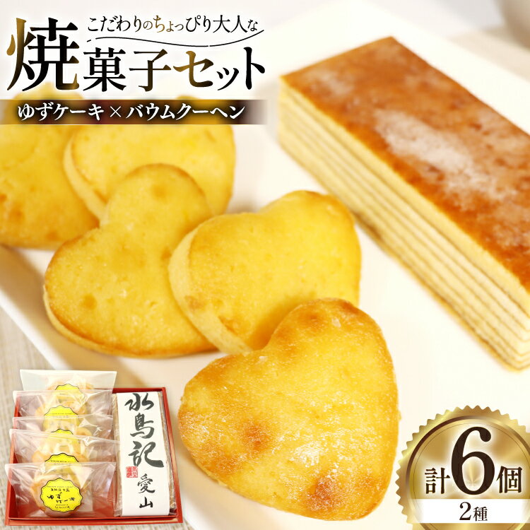 【ふるさと納税】 菓子 気仙沼大島ゆずケーキ 5個 ＆ バームクーヘン水鳥記 1個 セット [気仙沼市物産振興協会 宮城県 気仙沼市 20565650] おやつ 焼き菓子 お菓子 デザート スイーツ ケーキ バームクーヘン ゆず 柚子 日本酒 酒 お酒 水鳥記 常温