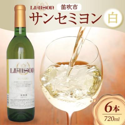 ふるさと納税 笛吹市 白ワイン Liaison リエゾン サンセミヨン 720ml×6本 日川中央葡萄酒 山梨県 笛吹市