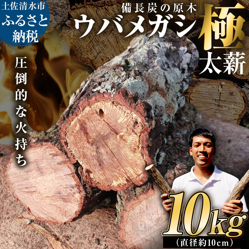 【ふるさと納税】ウバメガシ極太薪 10kg 直径約10cm 最低4本保証 うばめがし まき 焚き火 たきび キャンプ 薪ストーブ 暖炉 囲炉裏 アウトドア バーベキュー BBQ 災害備蓄 防災グッズ 広葉樹 木材 燃料 国産 高知 土佐清水 故郷納税 ふるさとのうぜい 返礼品【R01658】