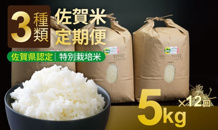 
            【定期便】令和7年産 (12ヶ月連続お届け) 田中農場 特別栽培認定 佐賀米5kg X 12回コース
          