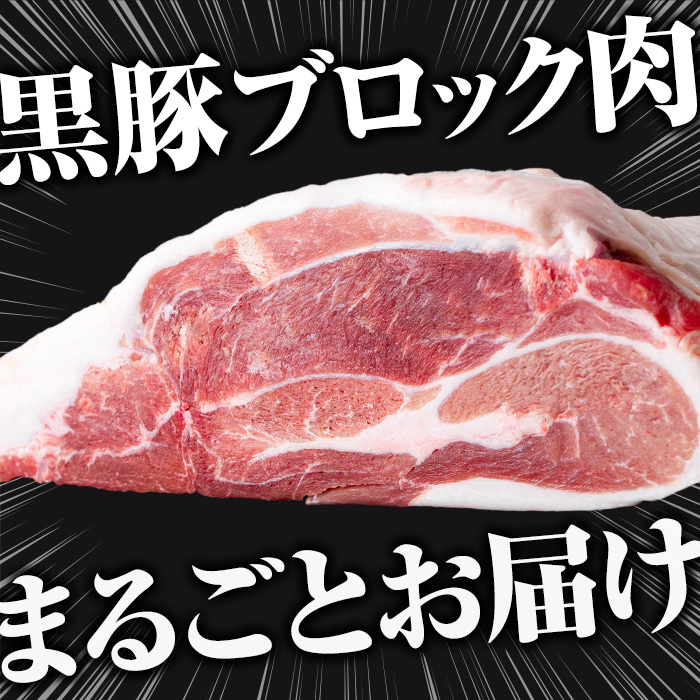 金の桜黒豚ウデ肉ブロック(約1.5kg超) 国産 鹿児島県産 黒豚 豚肉 ブロック ブロック肉 ウデ ウデ肉 お肉 BBQ キャンプ 焼肉 野菜炒め 冷しゃぶ 肉じゃが 生姜焼き【エーエフ企画】【A-