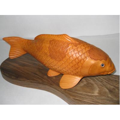 ふるさと納税 高山市 飛騨一位一刀彫　錦鯉(大)TR3071