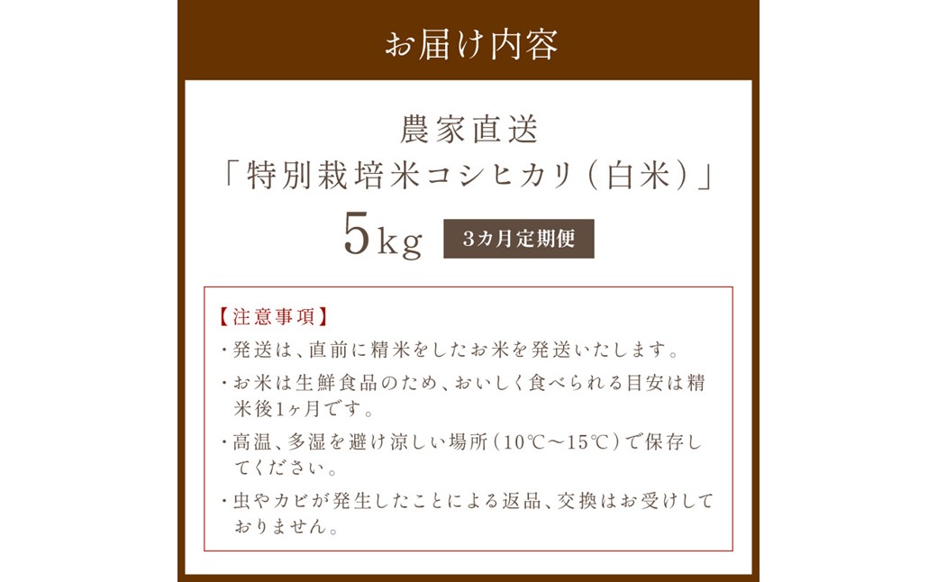 【3ヶ月定期便】2026年産 京都・京丹後峰山 特別栽培米コシヒカリ 5kg 【白米】 1等米 検査済証付　お米 精米 お弁当 おにぎり 京都府産 白米 特別栽培 一等米 ふるさと納税 米 定期便 生