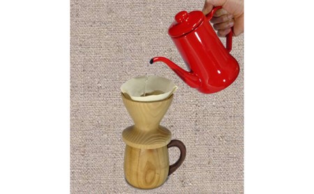 木製コーヒーカップ・ドリッパーセット（桑の木か杉の木） 雑貨 日用品 食器 マグカップ  桑の木
