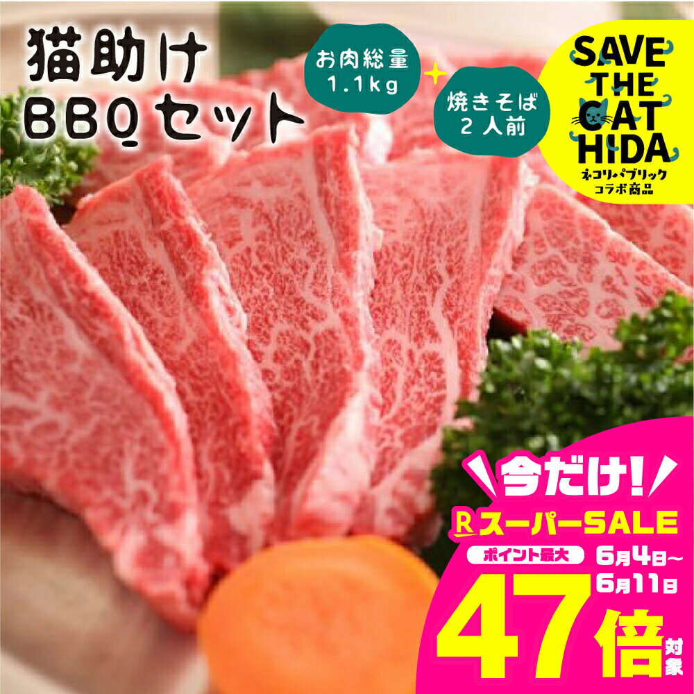 【ふるさと納税】猫助けBBQセット 飛騨牛 黒毛和牛 国産 牛肉 豚肉 鶏肉 焼肉 焼きそば アウトドア バーベキュー BBQ(SAVE THE CAT HIDA支援) 猫 ねこ ネコ プレゼント ギフト [neko_j_53]30000円 3万円 ネコリパブリック 飛騨市