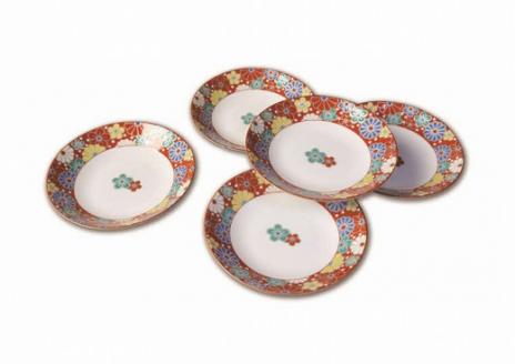 九谷焼 八趣皿 5号 5枚セット 小皿 皿 ｜ 石川県 小松市  打田平太郎商店