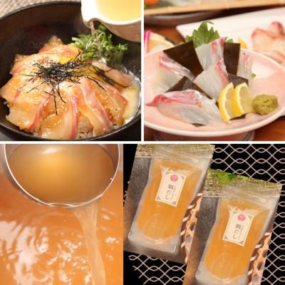 ふるさと納税 沼津市 鯛ごま茶漬&amp;鯛だし&amp;鯛刺身(こぶ)　約8人前