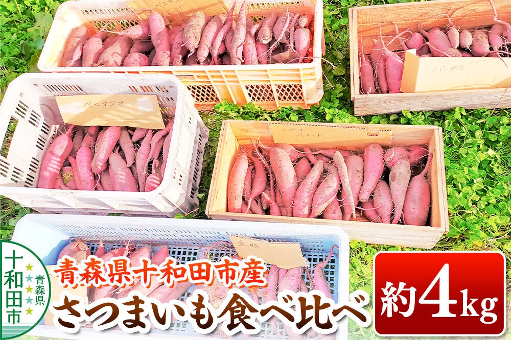 
                  【11月中旬発送・先行受付】さつまいも 食べ比べ 約4kg ご家庭用 青森県十和田市産 [シルクスイート 紅はるか 栗かぐや 紅あずま]
                