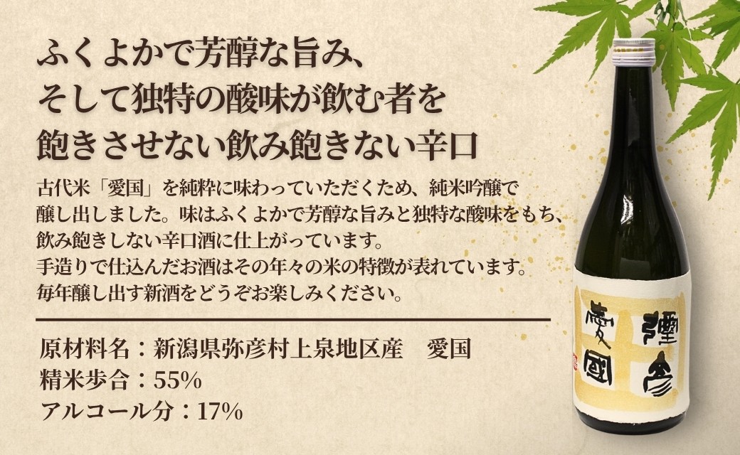 「ヨシカワ 郷技ぐいのみ 100ml」1個× 弥彦酒造「彌彦愛国 純米吟醸 720ml」1本セット