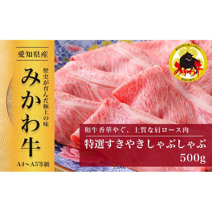 【ふるさと納税】【みかわ牛】和牛特選すきやき・しゃぶしゃぶ500g| みかわ牛 和牛 特選 すき焼き しゃぶしゃぶ 牛肉 黒毛和牛 国産牛 スライス 500g 霜降り すき焼き用 しゃぶしゃぶ用 贈答 ギフト お祝い ごちそう お取り寄せ 肉 高級 リピート グルメ 愛知県 豊田市
