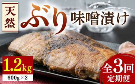 【全3回定期便】天然 ぶり 味噌漬け 2セット 対馬産 ブリ 天然ブリ  [WAI024]