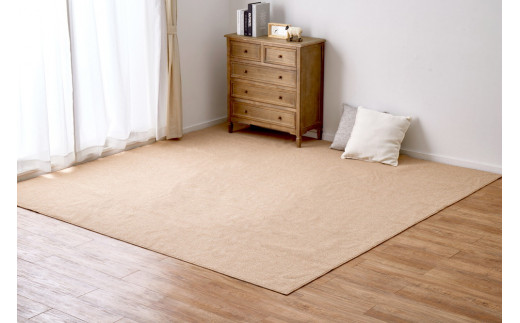 日本製 防炎 カーペット ベージュ 1枚 3帖 約176×261cm 600092630型 [2416]