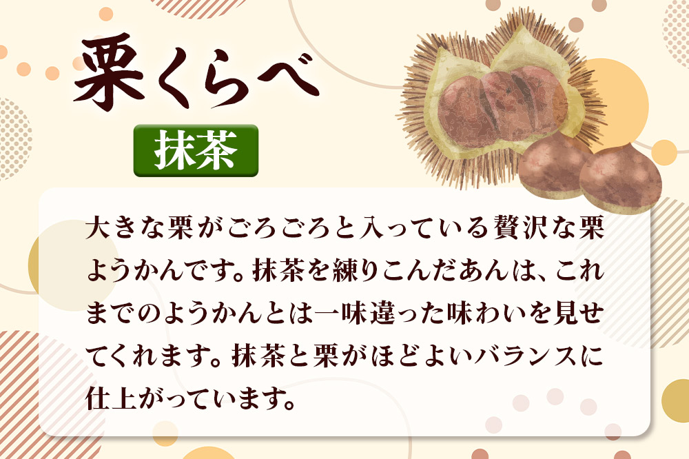 栗くらべ 3種セット（本練・小倉・抹茶）各1本 栗ようかん 栗羊羹 栗