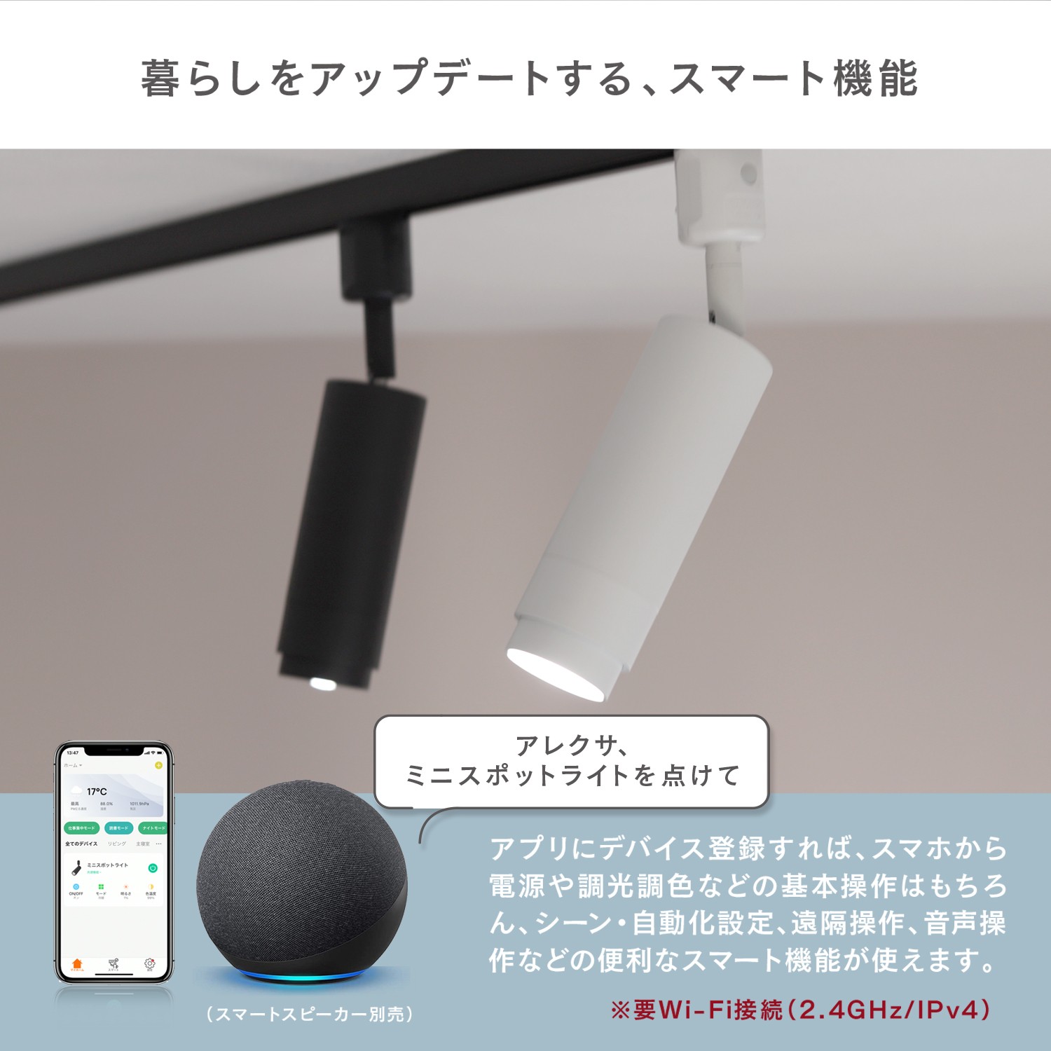 エジソンスマート ミニスポットライト 福岡市【ブラック】