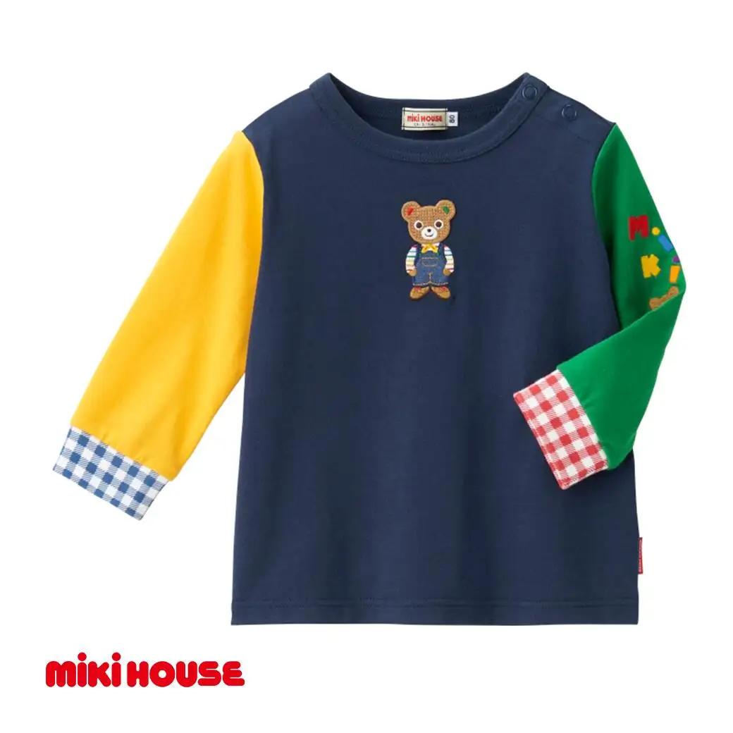 ベビー服 ミキハウス プッチー長袖Ｔシャツ【紺ー100】ベビー