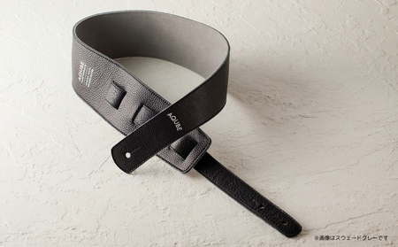 AQUBE MUSIC PRODUCTS ギターストラップ　シュリンク ブラック ［ S ］(裏面カラー：スムースオーク)