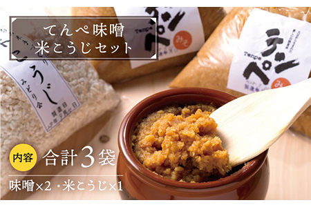 【身体にやさしい発酵食品！】てんぺ味噌・米こうじセット / てんぺ 味噌 みそ 米こうじ 発酵食品 セット テンペ 九州 [IAI001]