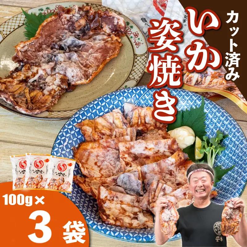 いか姿焼きせんべい 100g×3袋 カット済 冷凍 せんべい