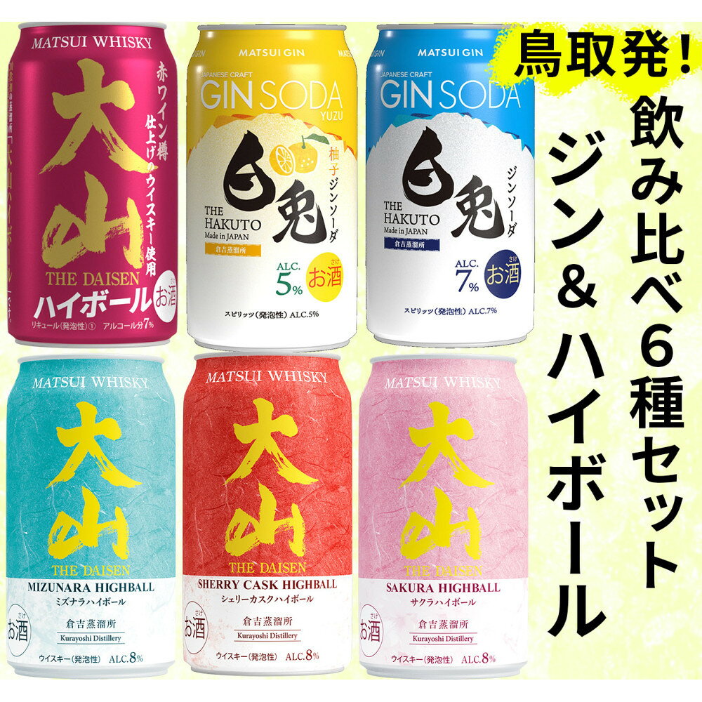【ふるさと納税】マツイハイボール4種+白兎ジンソーダ2種 アソート350ml ×6本セット | お酒 さけ