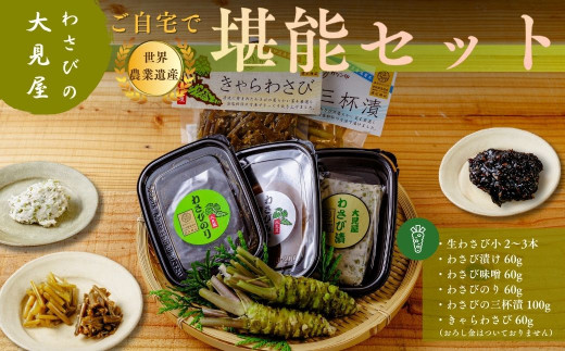 【わさびの大見屋】わさびの詰め合わせ～ご自宅で堪能セット～ (伊豆 生 わさび 山葵 本格 わさび漬け わさび味噌 わさびのり 静岡 中伊豆 特産品）