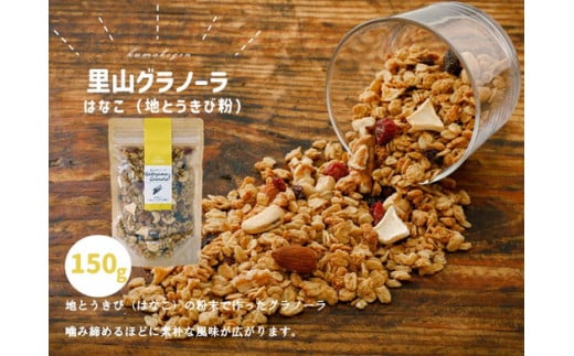 グラノーラ「はなこのグラノーラ（150g×1袋）」｜シリアル オートミール 朝食 食品 地とうきび ナッツ フルーツ アーモンド クルミ カシューナッツ レーズン クランベリー 自家製干しりんご りんご 里山グラノーラ アイス トッピング おやつ お菓子 菓子工房 ナチュラル 自然の恵み 甘酸っぱさ 濃縮 グルメ お取り寄せ ギフト 国産 ミックス 人気 ギフト プレゼント 愛媛 久万高原町