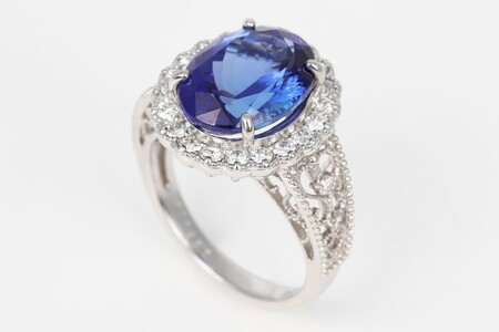 【ふるなび限定】【一点もの】タンザナイト（5.96ct）ダイヤモンドプラチナリング　R128　K06151-H　FN-Limited-SP