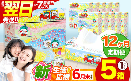 最短翌日発送 人気急上昇 高評価 ティッシュ BOX  【 定期便12回 】5箱 × 1パック  |  限定 最大 真岡市 オリジナル 300枚 150組 5箱 10箱 30箱 60箱 定期便 便利 日用品 雑貨 必需品 紙 柔らかい なめらか 蒸気機関車 SL 栃木県 真岡市 PR 災害 備蓄 大容量