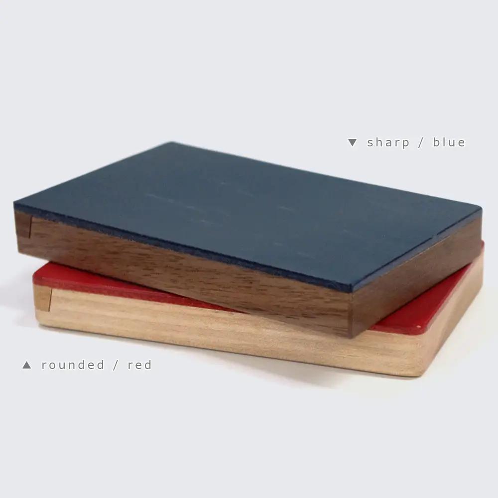 Flap card case -  sharp　blue/SASAKI【旭川クラフト(木製品/名刺入れ)】フラップカードケース / ササキ工芸_03269