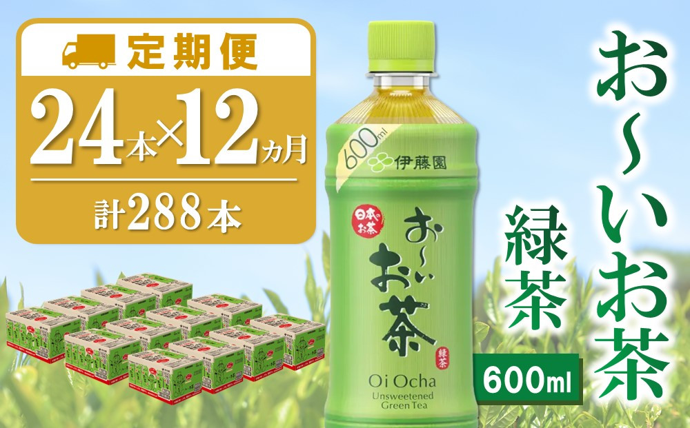 
【12か月定期便】おーいお茶緑茶 600ml×24本(合計12ケース)【伊藤園 お茶 緑茶 まとめ買い 箱買い 熱中症対策 水分補給】J05-C071361
