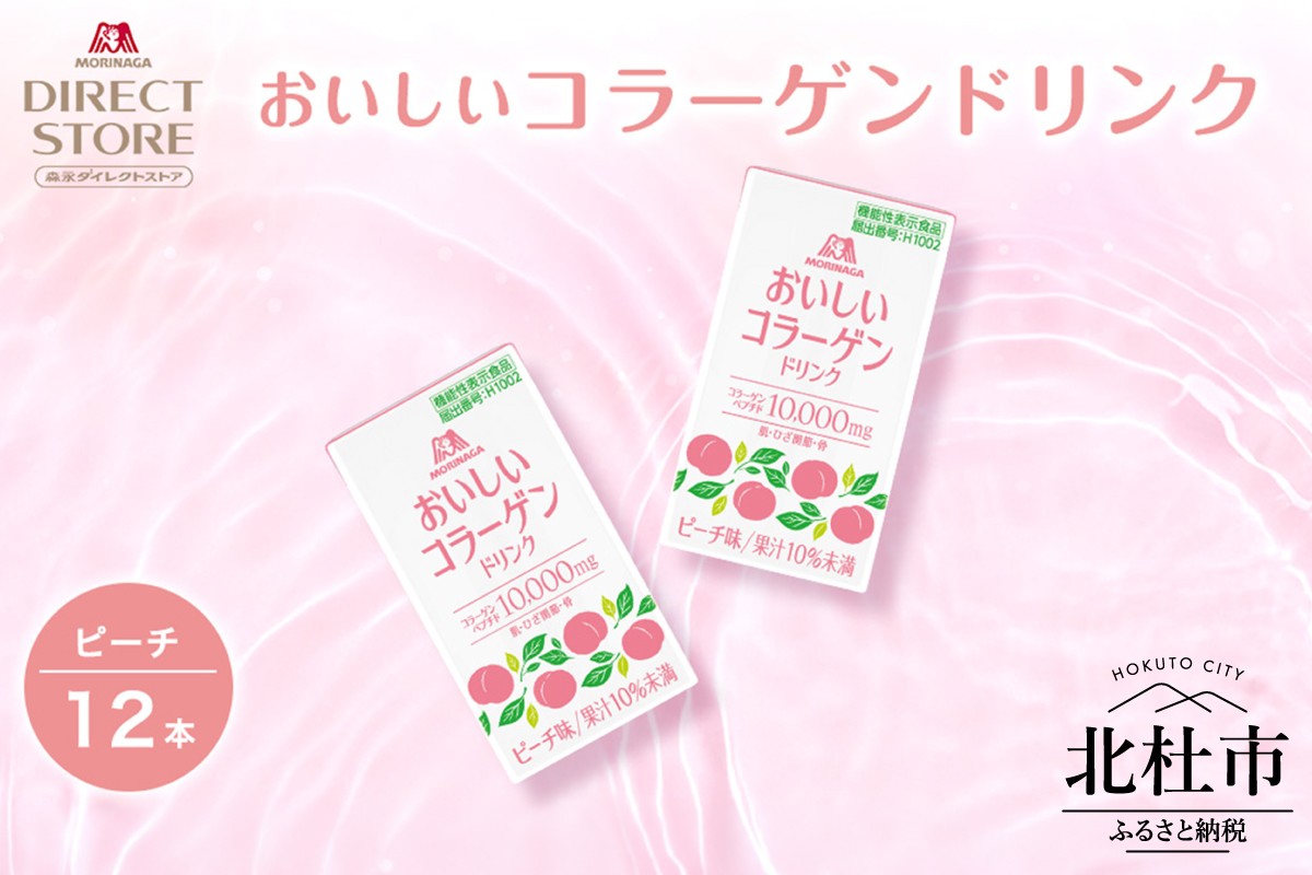 
            森永製菓 おいしいコラーゲンドリンク ピーチ 125ml 12本 セット 機能性表示食品 コラーゲン コラーゲンドリンク 森永製菓 おいしいコラーゲンドリンク ピーチ味 125ml 紙パック 12本 コラーゲン コラーゲンドリンク コラーゲンペプチド 10,000mg 機能性表示食品 飲料 山梨県 北杜市
          