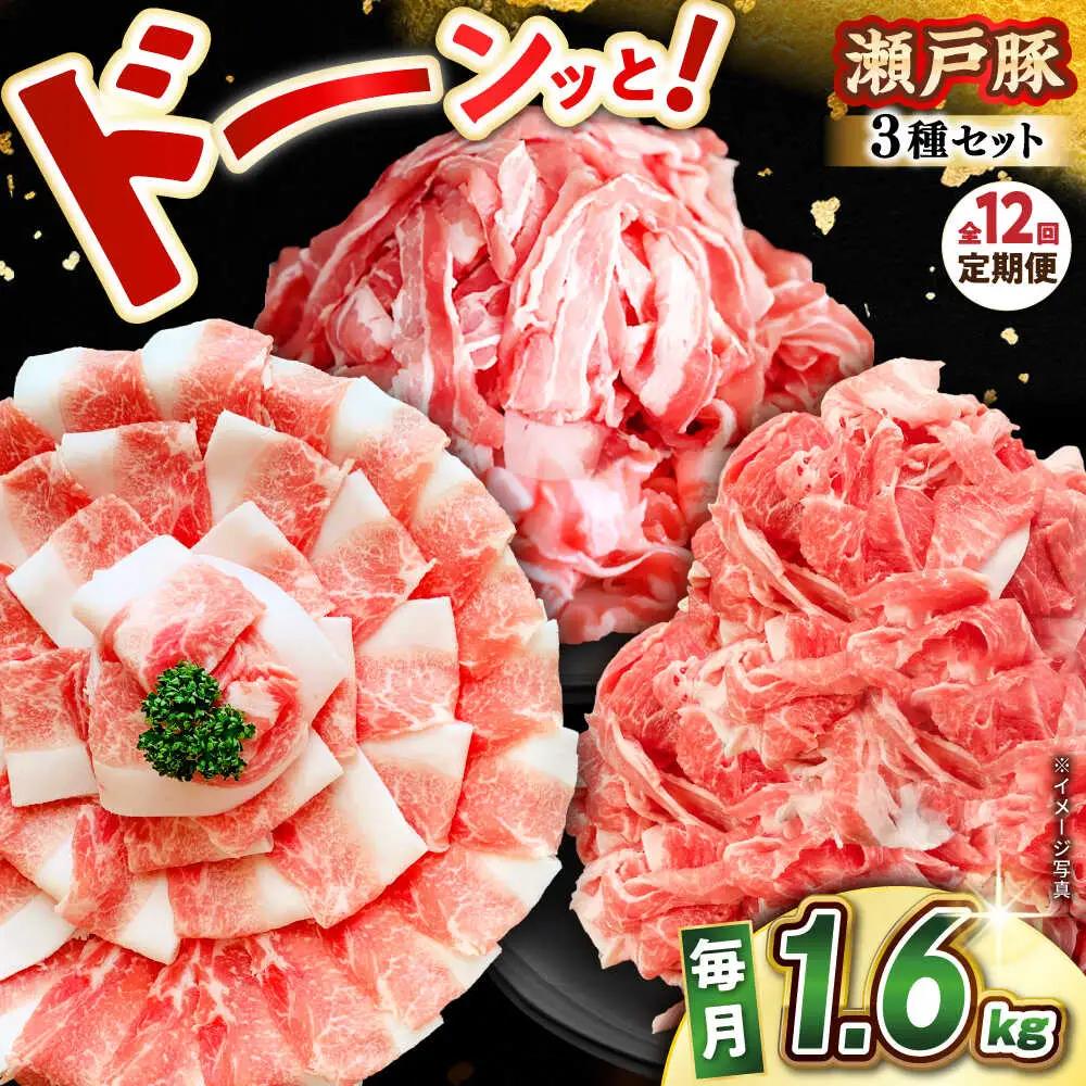 【全12回定期便】瀬戸豚3種セット計1.6kg 豚肉 [BBBQ063] 豚肉 定期便