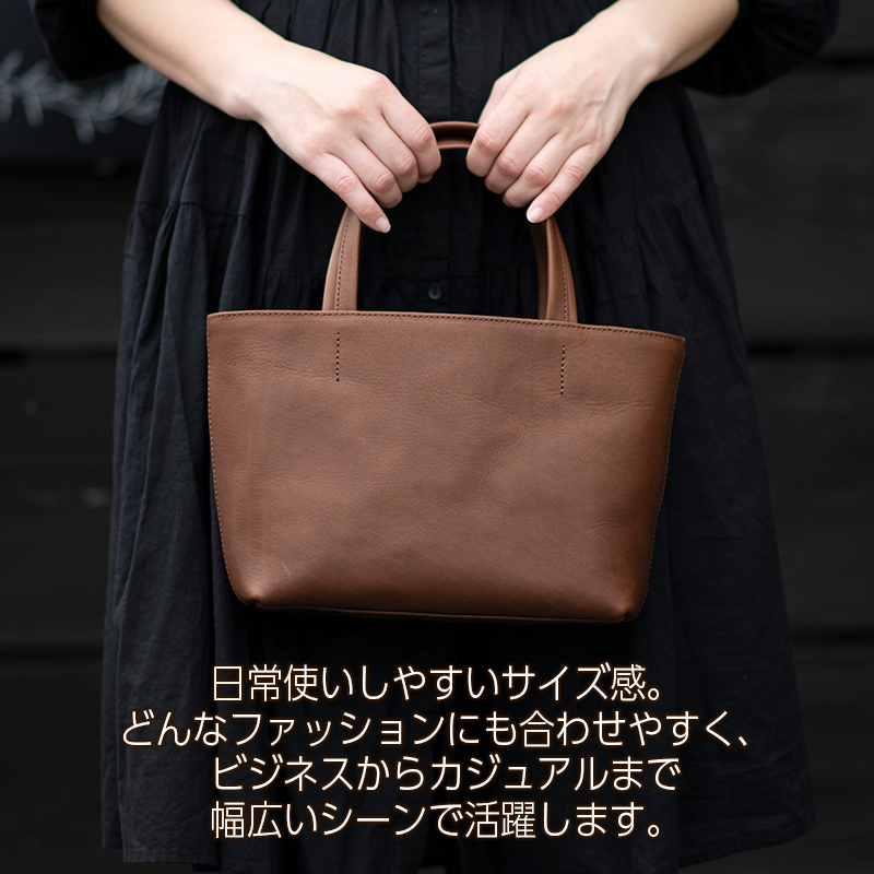 ミニトートバッグ Andy 日本製 革製品 本革 レザー 手作り カバン トート キャメル 