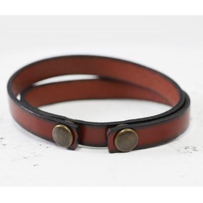 ふるさと納税 大津市 【イタリアンレース】オシャレに決まる!牛革　レザーブレスレット　ハンドメイド品　ベルトカラー:茶