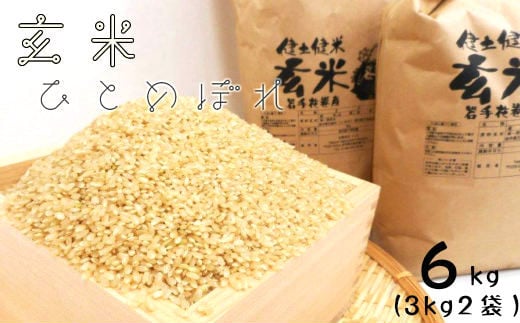 【予約受付】岩手県花巻産「健土健米」玄米(3kg×2袋） 【797】