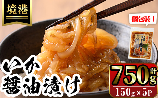 網元直伝の漁師飯！いか醤油漬け 満足セット(計750g・150g×5P入)【sm-AJ004】【福栄】