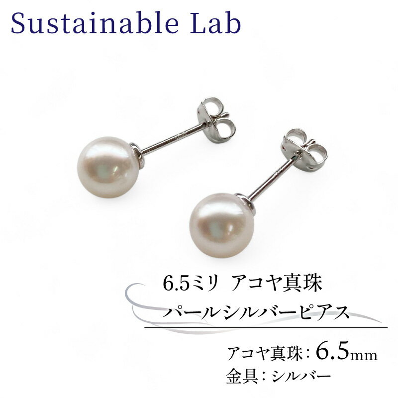 【ふるさと納税】 真珠 ピアス 6.5mm SV シルバー アコヤ真珠 アクセサリー ファッション akoya パール フォーマル カジュアル プレゼント ギフト 贈り物 贈答品 お祝い 誕生日 記念日 冠婚葬祭 国産 三重県 伊勢 志摩 南伊勢町 / パールシルバーピアス6.5mm