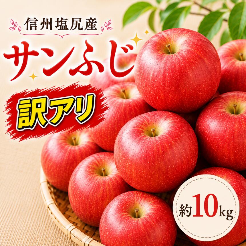 【ふるさと納税】【2026年先行予約】信州塩尻産 サンふじ 訳アリ 約10kg 【2026年12月初旬～12月下旬頃にかけて順次発送予定】| 先行受付 果物 くだもの フルーツ サンふじ りんご 赤 林檎 訳あり 信州 長野県 塩尻市