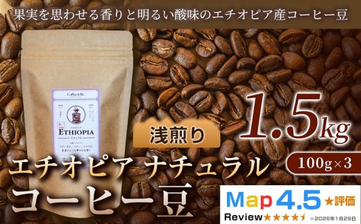 エチオピア ナチュラル（100g×3袋）×5セット