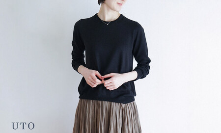 ★NEW★【UTOカシミヤ】レディース シルク クルーネック セーター （UTO）
