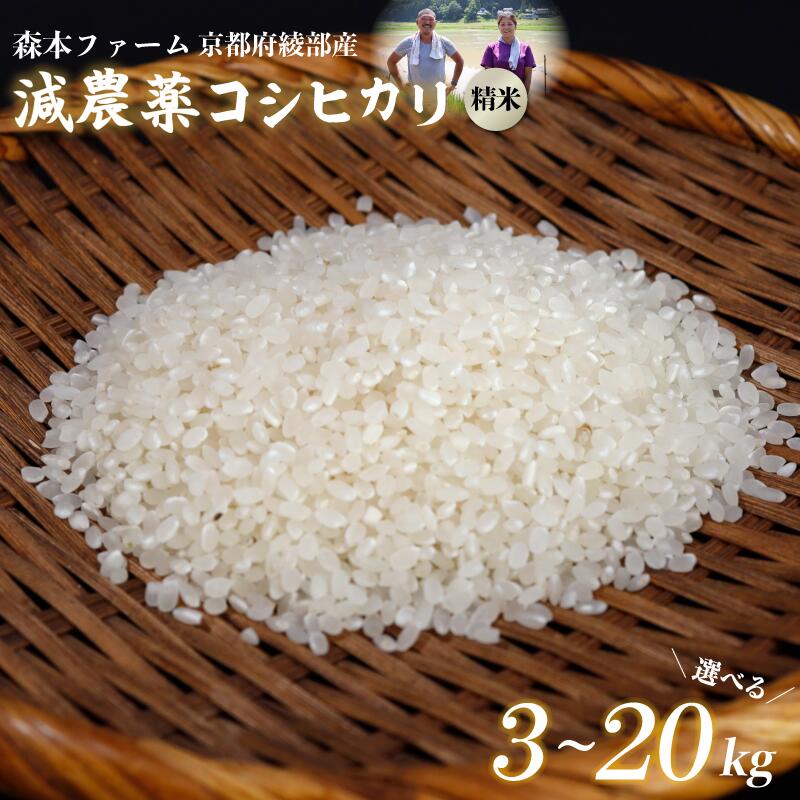 【ふるさと納税】【令和7年産】コシヒカリ 3kg 5kg 10kg 15kg 20kg 精米 白米 減農薬米 農家直送 京都府綾部市