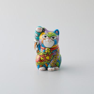 ふるさと納税 能美市 九谷焼　まねき猫　右手　アメコミキャット　糠川孝之作