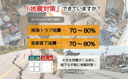 耐震マット びくとも震（小）8枚入×3セット / 家具固定 転倒防止 地震対策 防災グッズ 透明 / 稲沢市 / イイダ産業 [BMAC005]