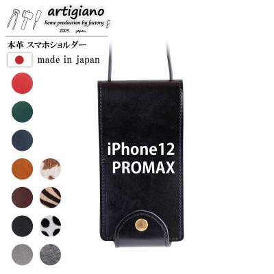 ふるさと納税 和泉市 【本革 スマホショルダー】ブラック iPhone12PROMAX 手帳型【apo-22hh】