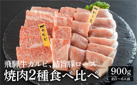 飛騨牛 焼肉用 カルビ 結旨豚 ロース 焼肉用 計900g [S432]